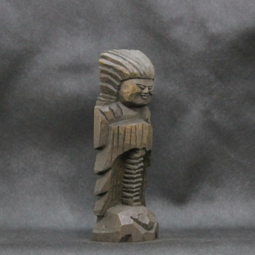 護法神（16cm クス材 着色 gh1411） 仏像 円空仏 木彫 彫刻 円空工房