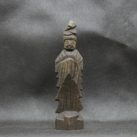 薬師三尊(14/15/15cm 着色 yn3zon1601) 仏像 円空仏 摸刻 木彫 8枚目の画像