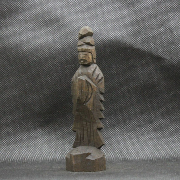 薬師三尊(14/15/15cm 着色 yn3zon1601) 仏像 円空仏 摸刻 木彫 10枚目の画像