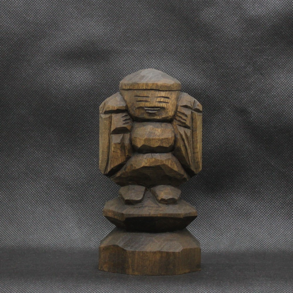 木製 福の神 大黒天 彫刻 約30cm