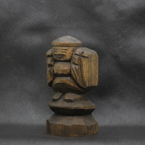 大黒天（14cm クス材 着色 yd1616）仏像 円空仏 摸刻 木彫 彫刻 円空