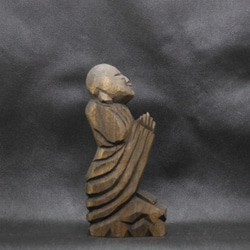 善財童子（16厘米 楠材 著色 jk1611）佛像 圓空佛 木雕 第1張的照片
