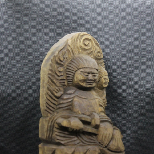 仏像 円空仏 木彫 両面宿儺（30cm 着色 ）【受注制作 納期40日】
