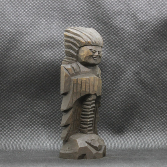 護法神（16cm クス材 着色 gh1803） 仏像 円空仏 木彫 彫刻 円空工房