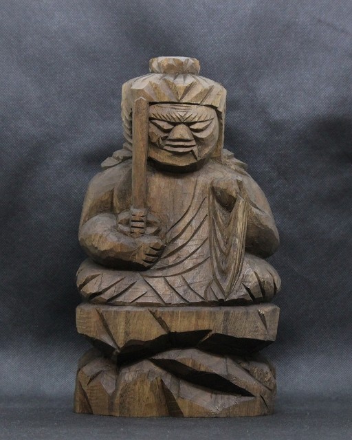 仏像 円空仏 木彫 不動明王坐像（高さ：25cm ）【受注制作 40日