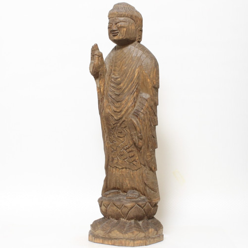 阿弥陀如来坐像(15cm an4723)仏像 円空仏 摸刻 木彫 彫刻 円空