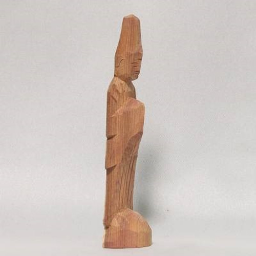 円空彫り仏像：イチイで彫った小さな観音さま（kp20190530） 彫刻 円空