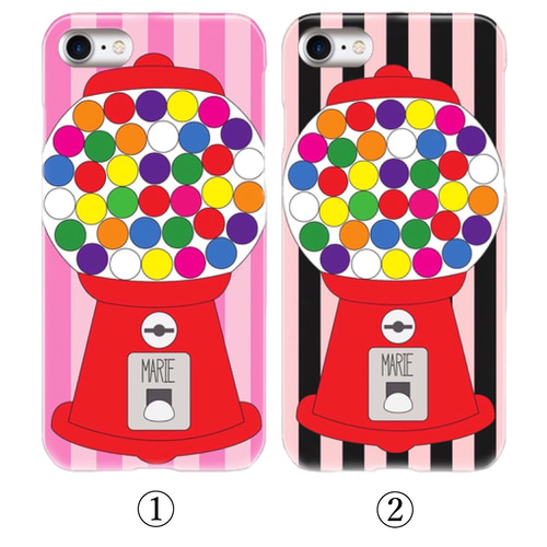 名入れ可能♩ガムボールマシン オリジナルスマホケース ハンドメイド  