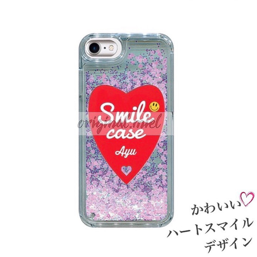 グリッターハートにお好きな名前が入れられるスマホケース 名入れオーダー・グリッターケース】フラワー文字♪ iPhone 名前