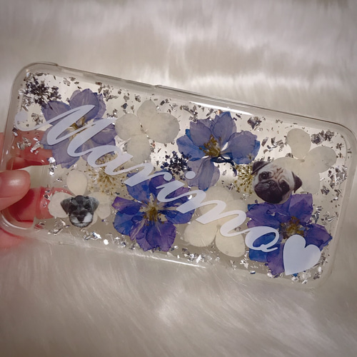 Milky様♡ご確認用 押し花ケース オーダー ミンミン様♡ご確認用 押し花ケース スマホケース オーダー 押し花