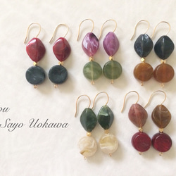 Fake stone autumn color pierce 2枚目の画像