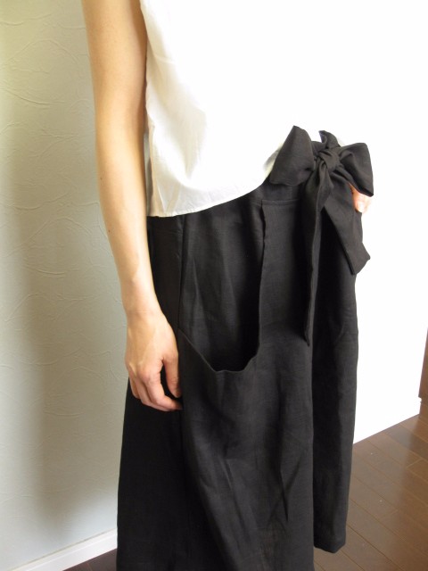SALE リボンはかまパンツ　グレー　ナチュラル　13500円→5900円