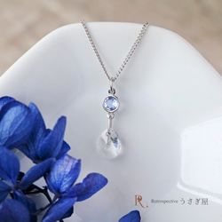 【送料無料】涙のピアス・ネックレス　セット　Swarovski crystal 3枚目の画像