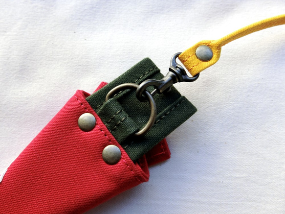 胡蘿蔔鑰匙包紅色×OD古董金屬配件 第5張的照片