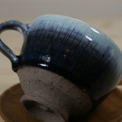 A・須恵器・コーヒーカップ・ブルー 2枚目の画像