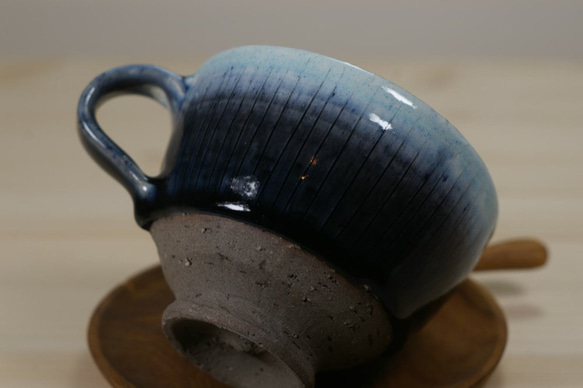 A・須恵器・コーヒーカップ・ブルー 2枚目の画像