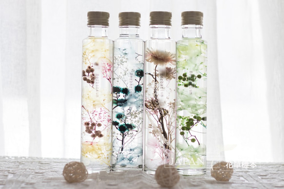 【花草標本】少女嫩粉/台灣玻璃瓶(200ml) 療癒系浮游花 日本最新流行 第5張的照片