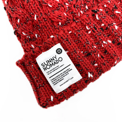 ザイルロープをモチーフにしたニット帽  OUTDOOR ROPE KNIT I  RED/BLK（レッド×ブラック） 2枚目の画像