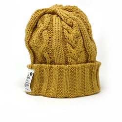 手編みのようなニット帽  MUSTARD(マスタード)  OUTDOOR ROPE KNITⅡ　 1枚目の画像