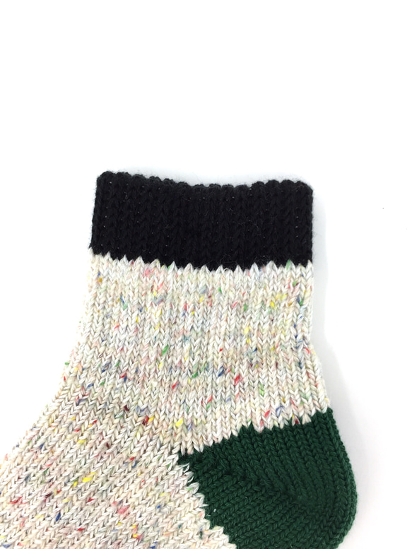 TMSO-005【4 Season Change Hemp Socks】BLK／GRN  Men's(25〜27cm) 1枚目の画像