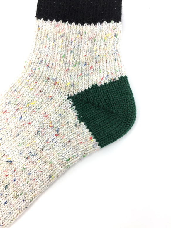 TMSO-005【4 Season Change Hemp Socks】BLK／GRN  Men's(25〜27cm) 3枚目の画像