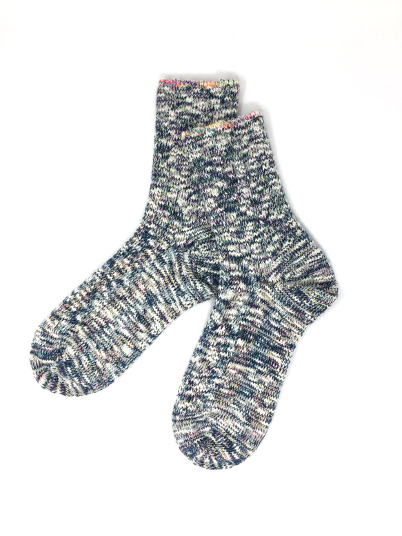 【TMSO-099 Cotton Candy Hemp Socks】NAVY size 25㎝〜27㎝ 2枚目の画像