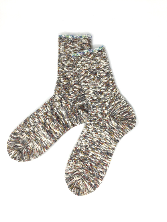 【TMSO-099 Cotton Candy Hemp Socks】GRAY size 25㎝〜27㎝ 2枚目の画像