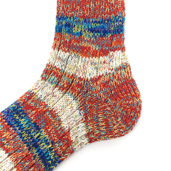 【TMSO-097 Autumn Light Hemp Socks】RED size 23㎝〜25㎝ 麻 奈良産靴下 3枚目の画像