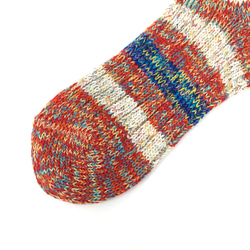 【TMSO-097 Autumn Light Hemp Socks】RED size 23㎝〜25㎝ 麻 奈良産靴下 4枚目の画像