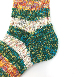 【TMSO-097 Autumn Light Hemp Socks】GREEN size 23㎝〜25㎝ 麻 奈良産靴下 3枚目の画像