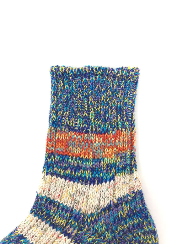 【TMSO-097 Autumn Light Hemp Socks】BLUE size 23㎝〜25㎝ 麻 奈良産靴下 2枚目の画像