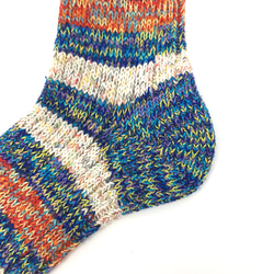 【TMSO-097 Autumn Light Hemp Socks】BLUE size 23㎝〜25㎝ 麻 奈良産靴下 3枚目の画像