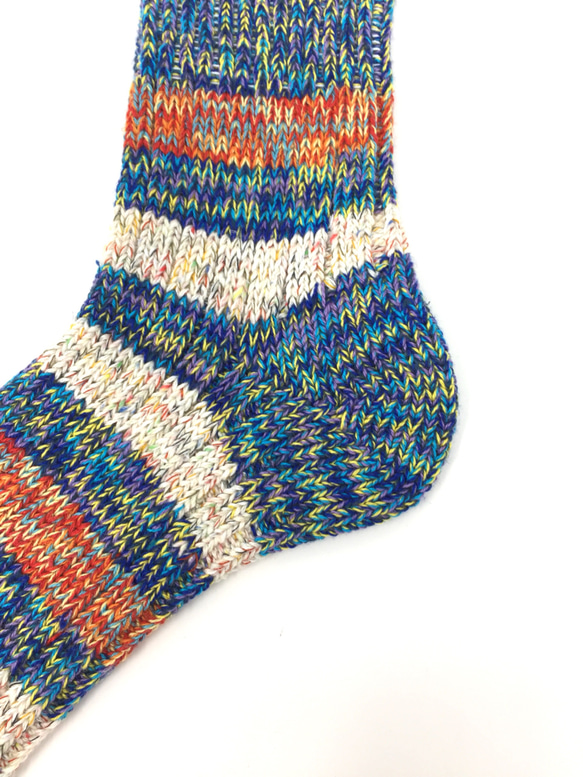 【TMSO-097 Autumn Light Hemp Socks】BLUE size 23㎝〜25㎝ 麻 奈良産靴下 3枚目の画像
