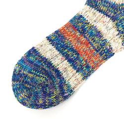 【TMSO-097 Autumn Light Hemp Socks】BLUE size 23㎝〜25㎝ 麻 奈良産靴下 4枚目の画像