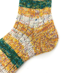 【TMSO-097 Autumn Light Hemp Socks】YELLOW size 25㎝〜27㎝ 麻使用 3枚目の画像