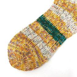 【TMSO-097 Autumn Light Hemp Socks】YELLOW size 25㎝〜27㎝ 麻使用 4枚目の画像