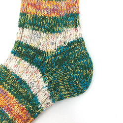 【TMSO-097 Autumn Light Hemp Socks】GREEN size 25㎝〜27㎝ 麻使用 奈良産 3枚目の画像