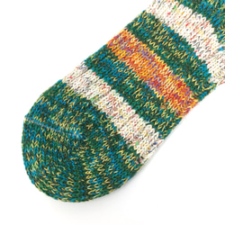 【TMSO-097 Autumn Light Hemp Socks】GREEN size 25㎝〜27㎝ 麻使用 奈良産 4枚目の画像