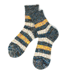 【TMSO-097 Autumn Light Hemp Socks】NAVY size 25㎝〜27㎝ 麻使用 奈良産 2枚目の画像