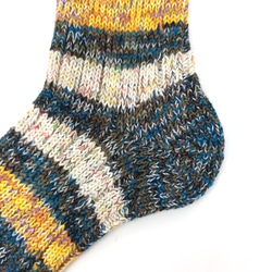 【TMSO-097 Autumn Light Hemp Socks】NAVY size 25㎝〜27㎝ 麻使用 奈良産 3枚目の画像