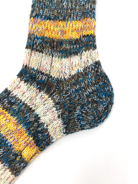 【TMSO-097 Autumn Light Hemp Socks】NAVY size 25㎝〜27㎝ 麻使用 奈良産 3枚目の画像