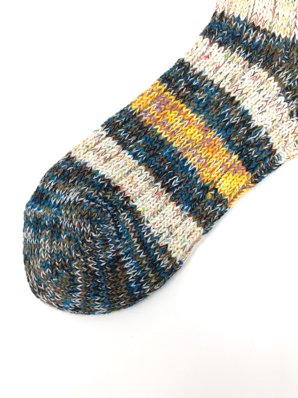 【TMSO-097 Autumn Light Hemp Socks】NAVY size 25㎝〜27㎝ 麻使用 奈良産 4枚目の画像