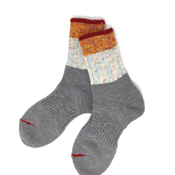 【TMSO-101 On the Lake Hemp Socks】GRAY size 23㎝〜25㎝ 麻使用 奈良産 1枚目の画像