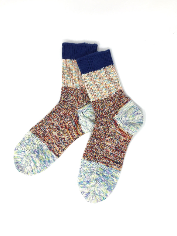 【TMSO-098 Cloud Hemp Socks】BLUE size 23㎝〜25㎝ 麻使用 奈良産 1枚目の画像