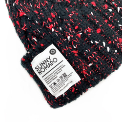 ザイルロープをモチーフにしたニット帽  OUTDOOR ROPE KNIT I  BLK/RED（ブラック×レッド） 2枚目の画像