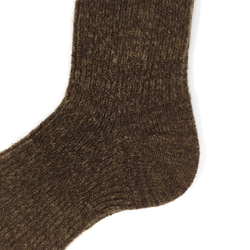 【TMSO-102 Sunbeams Leaves Hemp Socks】BROWN size 25㎝〜27㎝ 麻ウール 3枚目の画像