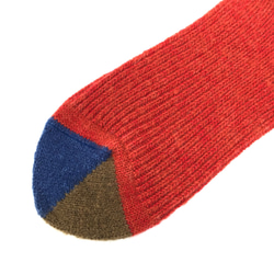 【TMSO-100 Fallen Leaves Hemp Socks】RED size 23㎝〜25㎝ 麻 ウール 綿 4枚目の画像