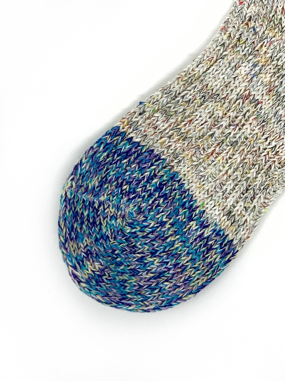 TMSO-104【Tepid Breeze Hemp Socks】GRY/GRN/BLU 25㎝~27㎝ 4枚目の画像