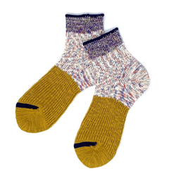 TMSO-105【Full Bloom Hemp Socks】YELLOW(イエロー) 25㎝~27㎝ 麻を使用した靴下 1枚目の画像