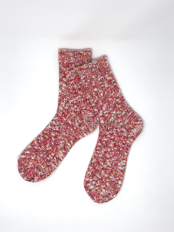 TMSO-110【Double Stome Hemp Socks】RED(レッド) 25cm〜27cm 1枚目の画像